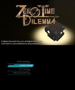 Zero Escape: Zero Time Dilemma Title Screen